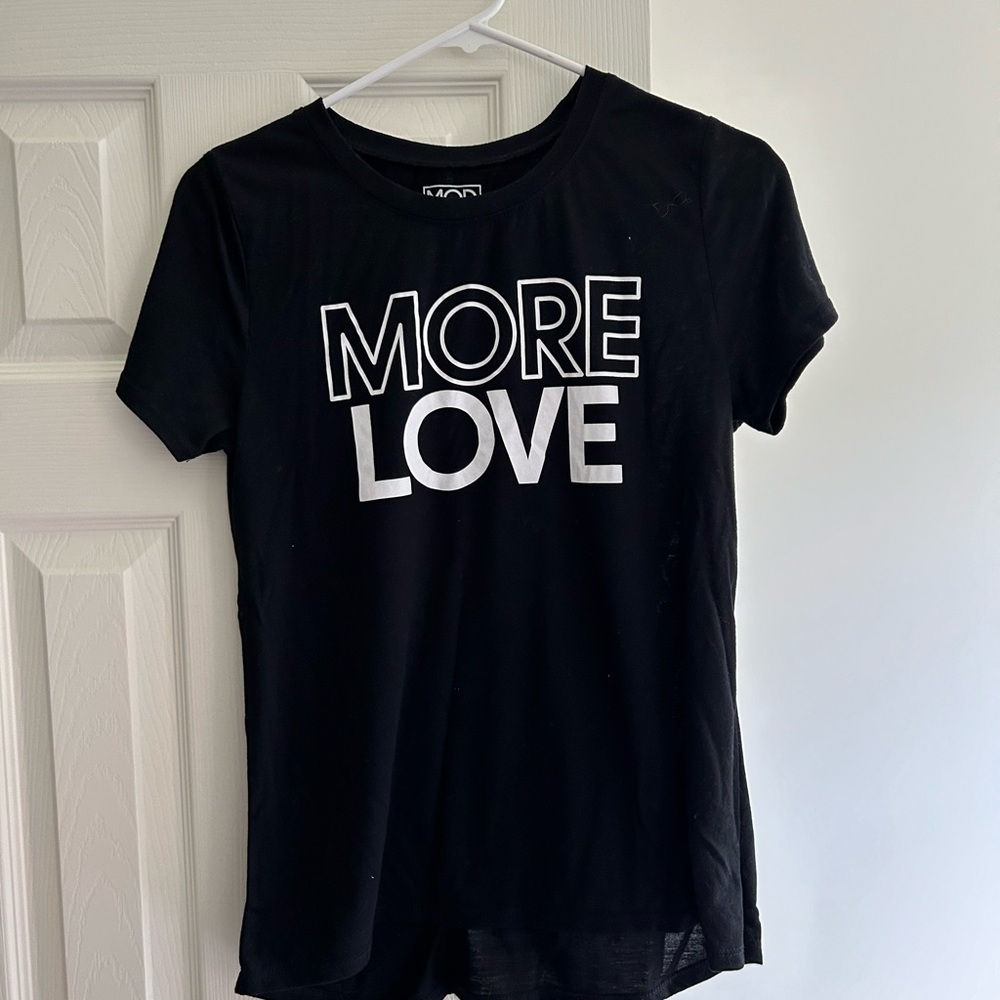 “More love” black and white tee